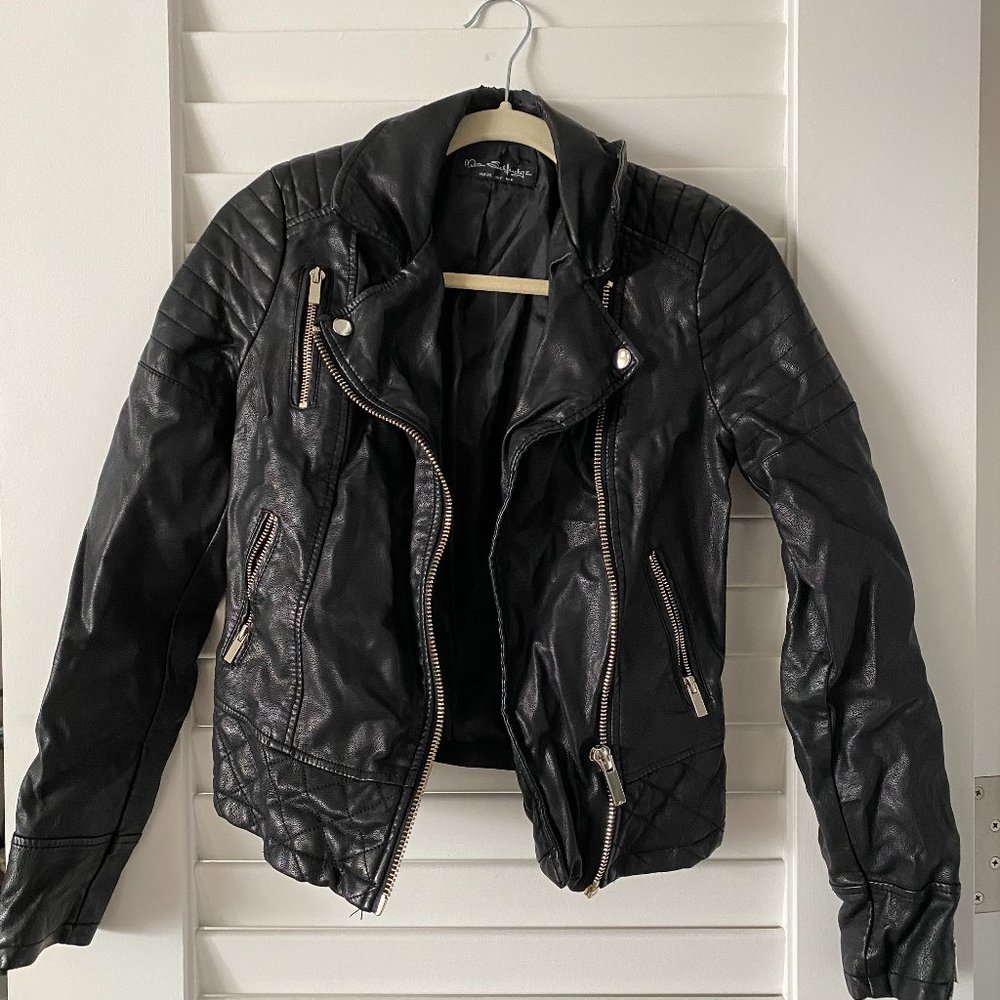 Faux Leather Jacket in Black